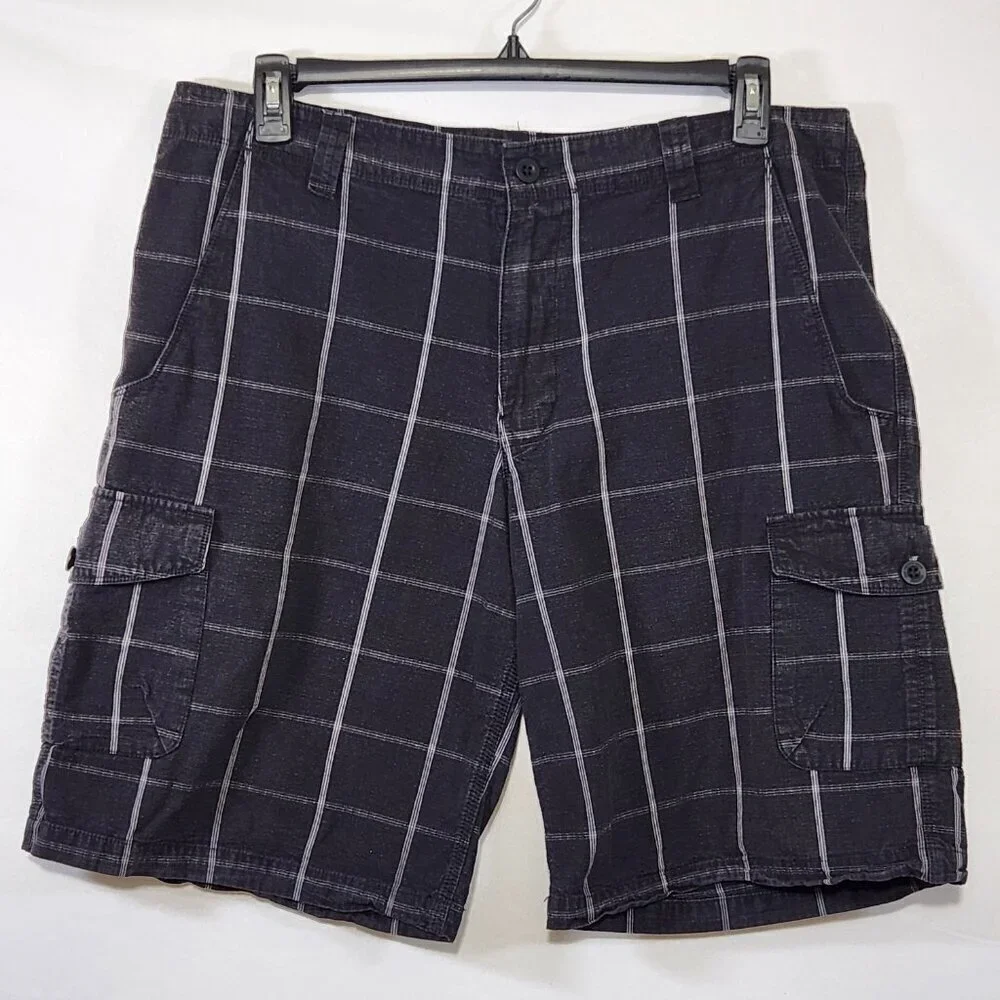 North Face Rainier Surplus Shorts Men's 36 Black Cotton Twill Cargo Slash Pocket